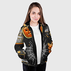Куртка с капюшоном женская Атмосфера хэллоуина, цвет: 3D-черный — фото 2