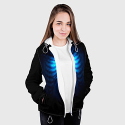 Куртка с капюшоном женская Душа синяя - позвоночник и рёбра просвечиваются, цвет: 3D-белый — фото 2