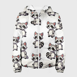 Куртка с капюшоном женская Много енотов, цвет: 3D-белый