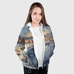 Куртка с капюшоном женская Новогодние праздники в Москве, цвет: 3D-белый — фото 2