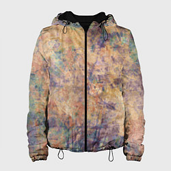 Куртка с капюшоном женская Абстракция - pink marble with blue flecks, цвет: 3D-черный