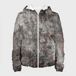 Куртка с капюшоном женская Абстракция - gray stone, цвет: 3D-белый