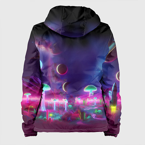 Женская куртка Космонавт Шрук в неоновом скафандре на загадочной / 3D-Черный – фото 2