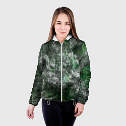 Куртка с капюшоном женская Абстракция - acid boom, цвет: 3D-белый — фото 2