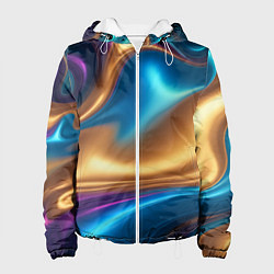 Куртка с капюшоном женская Сплавы разноцветные, цвет: 3D-белый