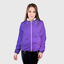 Куртка с капюшоном женская Color purple gradient, цвет: 3D-белый — фото 2