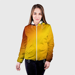 Куртка с капюшоном женская Color yellow red gradient, цвет: 3D-белый — фото 2