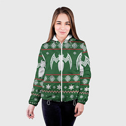 Куртка с капюшоном женская Рождественский свитер Венома, цвет: 3D-белый — фото 2