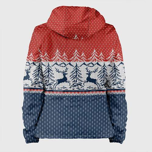 Женская куртка Вязаный узор с оленями / 3D-Черный – фото 2