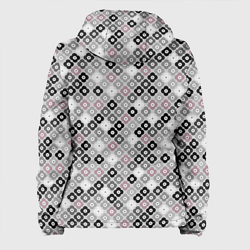 Женская куртка Цветочный серо-розовый узор ретро / 3D-Черный – фото 2