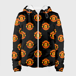 Куртка с капюшоном женская Manchester United Pattern, цвет: 3D-белый