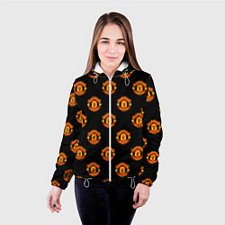 Куртка с капюшоном женская Manchester United Pattern, цвет: 3D-белый — фото 2