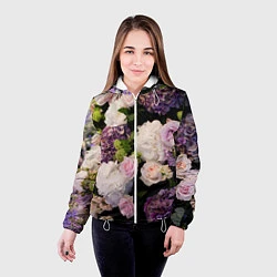 Куртка с капюшоном женская Весенние цветы, цвет: 3D-белый — фото 2