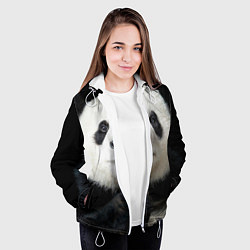 Куртка с капюшоном женская Взгляд пандочки, цвет: 3D-белый — фото 2