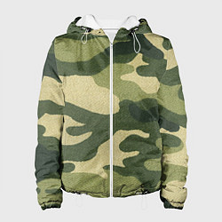 Куртка с капюшоном женская Хаки, цвет: 3D-белый