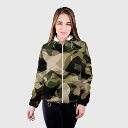 Куртка с капюшоном женская Камуфляж, цвет: 3D-белый — фото 2