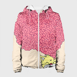 Куртка с капюшоном женская Drop Dead: Pink Brains, цвет: 3D-белый