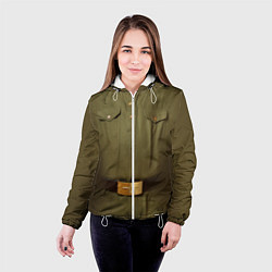 Куртка с капюшоном женская Униформа солдата, цвет: 3D-белый — фото 2