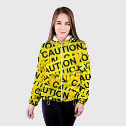 Куртка с капюшоном женская Caution, цвет: 3D-белый — фото 2