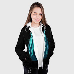 Куртка с капюшоном женская Тоторо в лесу, цвет: 3D-белый — фото 2