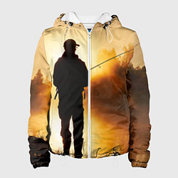 Куртка с капюшоном женская Вечерний рыбак, цвет: 3D-белый