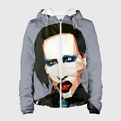 Куртка с капюшоном женская Mаrilyn Manson Art, цвет: 3D-белый