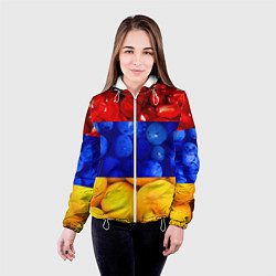 Куртка с капюшоном женская Флаг Армении, цвет: 3D-белый — фото 2