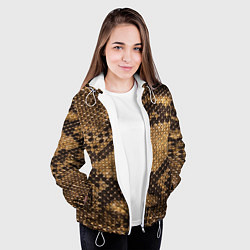 Куртка с капюшоном женская Змеиная кожа, цвет: 3D-белый — фото 2