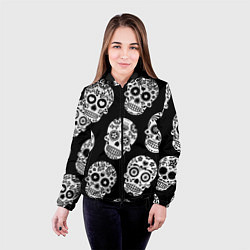 Куртка с капюшоном женская Черепа, цвет: 3D-черный — фото 2