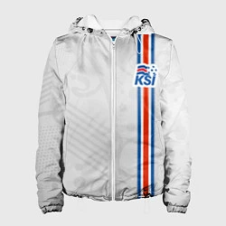 Куртка с капюшоном женская Сборная Исландии по футболу, цвет: 3D-белый