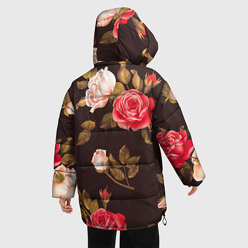 Женская зимняя куртка Мотив из роз / 3D-Красный – фото 4
