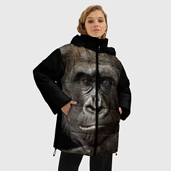 Куртка зимняя женская Глаза гориллы, цвет: 3D-красный — фото 2