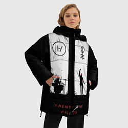 Куртка зимняя женская Twenty One Pilots: Lines, цвет: 3D-светло-серый — фото 2