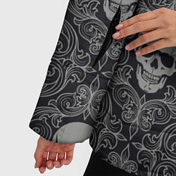 Куртка зимняя женская Ажурные черепа, цвет: 3D-черный — фото 2