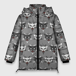 Куртка зимняя женская Злые котики, цвет: 3D-светло-серый