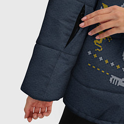 Куртка зимняя женская Новогодний свитер Чужой, цвет: 3D-черный — фото 2