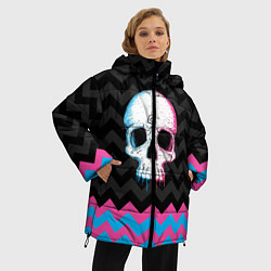 Куртка зимняя женская Colored Skull, цвет: 3D-черный — фото 2