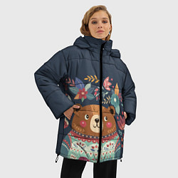 Куртка зимняя женская Осенний медведь, цвет: 3D-черный — фото 2