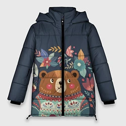 Куртка зимняя женская Осенний медведь, цвет: 3D-светло-серый