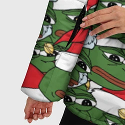 Куртка зимняя женская Sad frog new year, цвет: 3D-светло-серый — фото 2