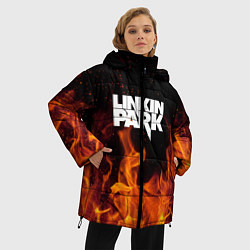 Куртка зимняя женская Linkin Park: Hell Flame, цвет: 3D-светло-серый — фото 2