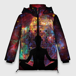 Куртка зимняя женская Йога - мандала, цвет: 3D-черный