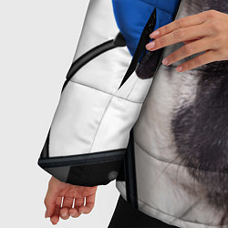 Куртка зимняя женская Мопс в наушниках, цвет: 3D-светло-серый — фото 2