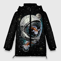 Куртка зимняя женская Подводный космос, цвет: 3D-светло-серый