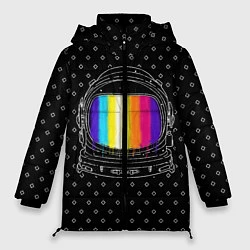 Куртка зимняя женская Цветной астронавт, цвет: 3D-черный