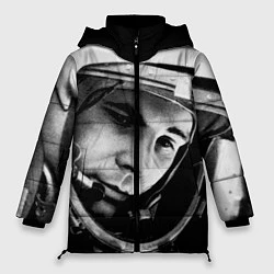 Куртка зимняя женская Гагарин космонавт, цвет: 3D-черный