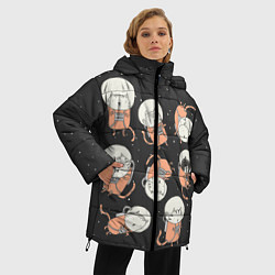 Куртка зимняя женская Космические котики, цвет: 3D-черный — фото 2