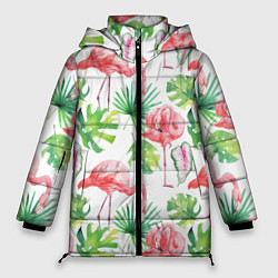 Женская зимняя куртка Фламинго в тропиках