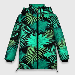 Куртка зимняя женская Tropical pattern, цвет: 3D-черный