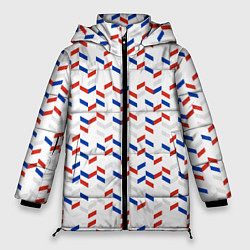Куртка зимняя женская Россия: триколор-узор, цвет: 3D-черный